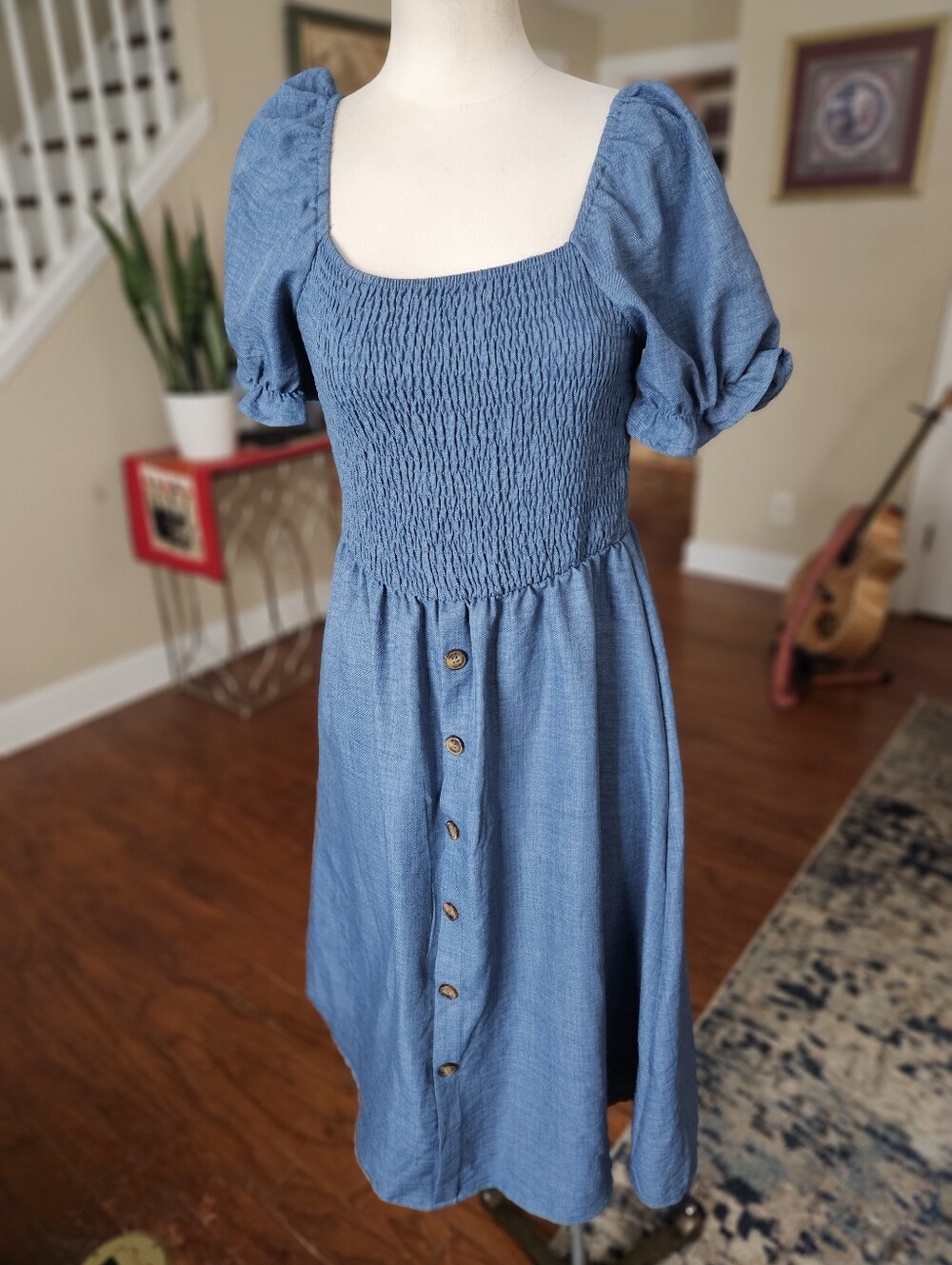 Shein Blue Stretch Dress Medium